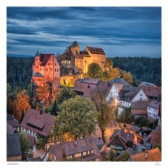 Blaue Stunde über Burg Hohnstein